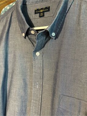 Club Room Men's Chambray Button-Down Shirt in Blue
